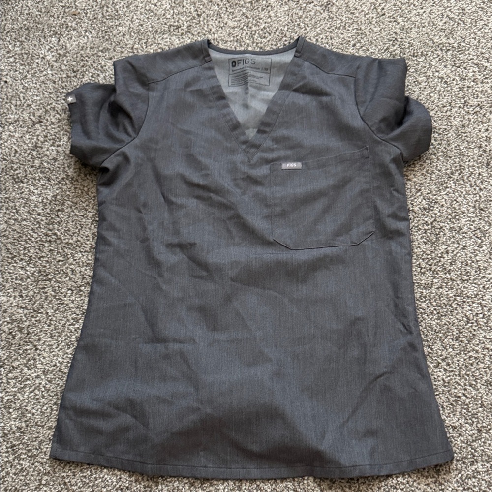 Figs Women's Scrub Top in graphite